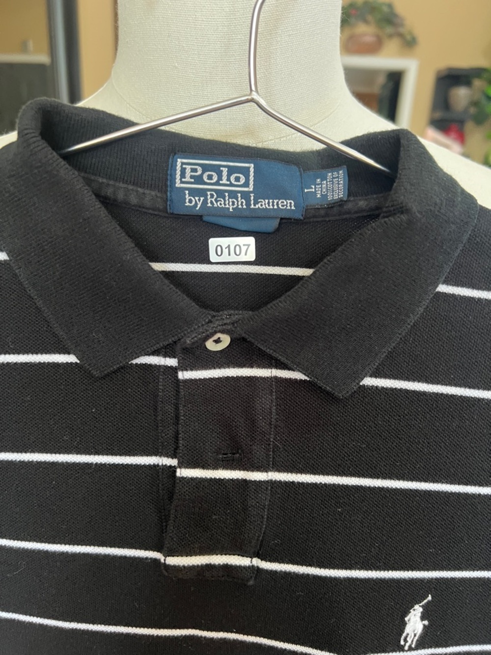 Polo by Ralph Lauren Black and White Striped Polo